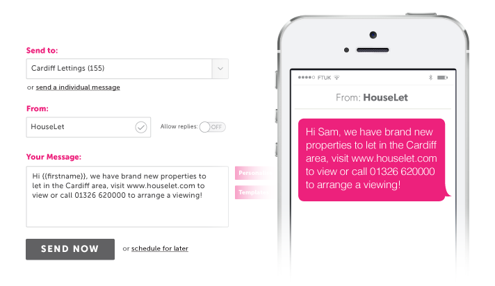 Estate Agent SMS Example