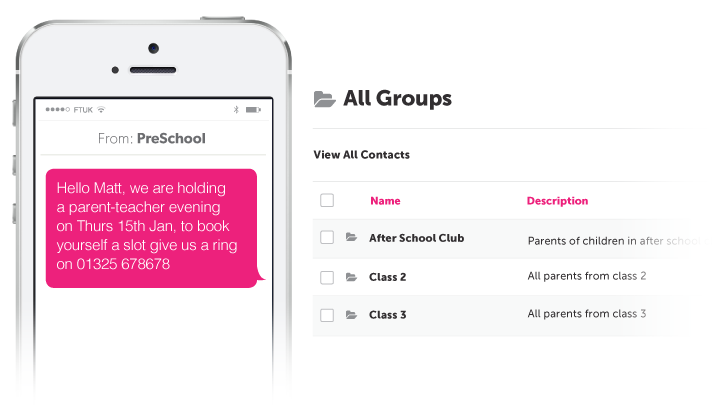 Instant updates via SMS Example