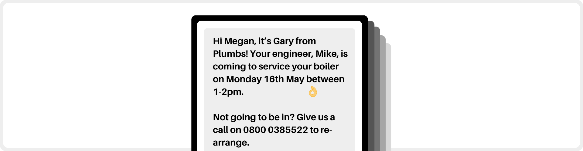 Boiler service SMS confirmation