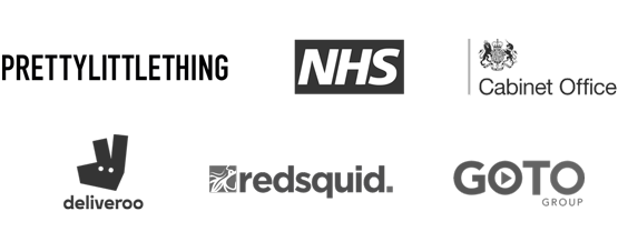 Selection of customers who have used FireText's text marketing platform - Pretty Little Thing, NHS, Cabinet Office and Deliveroo