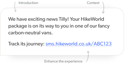 Example of a transactional text message