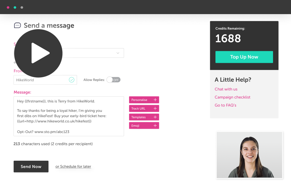Sending a bulk SMS campaign